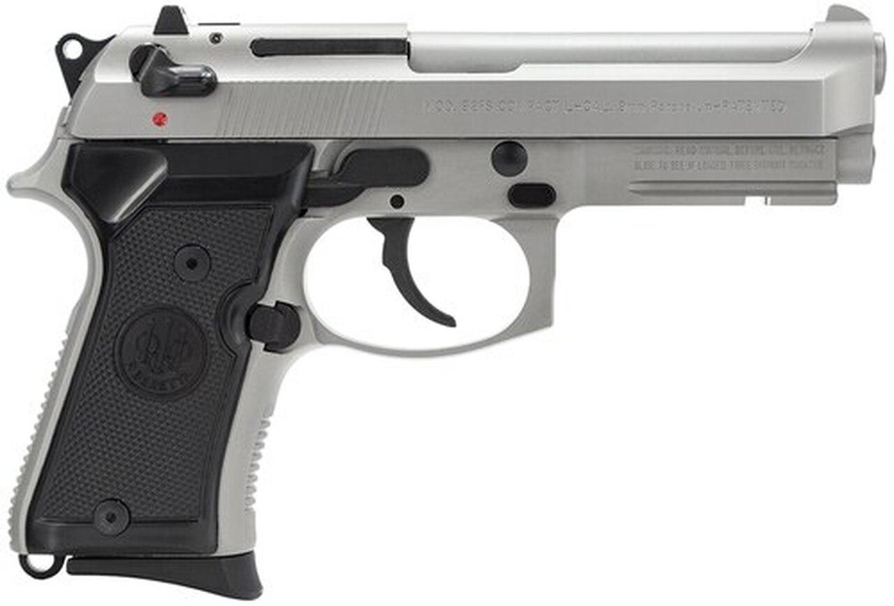Beretta 92 Compact, Rail 9mm 4.25, Black Synthetic Grip Inox SS, 10 rd