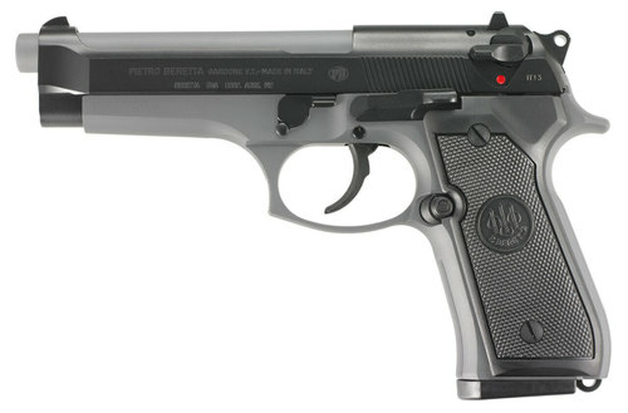 Beretta 92 Full Size, 9mm, 4.9″ Barrel, 15rd, Ambidextrous, Sniper Gray