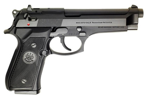 Beretta 92FS 9mm, 4.9″ Barrel, Black, 3-Dot Sights, 15rd