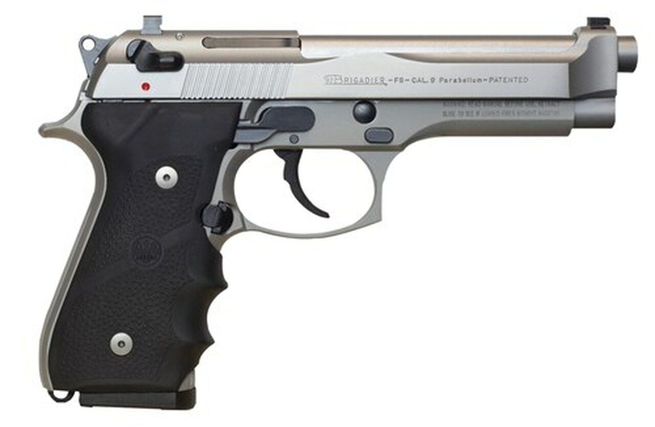 Beretta 92FS Brigadier Inox SA/DA 9mm 4.9″ Barrel, Black Rubber Grip, 10rd