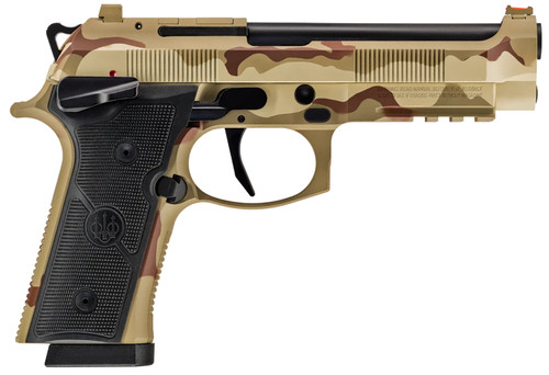 Beretta 92XI 9mm, 4.7″ Barrel, Desert Combat Uniform Cerakote, Black Grip, 15rd
