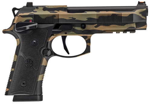 Beretta 92XI Combat 9mm, 4.7″ Barrel, Vietnam Tiger Stripe Cerakote, Black Grip, 15rd