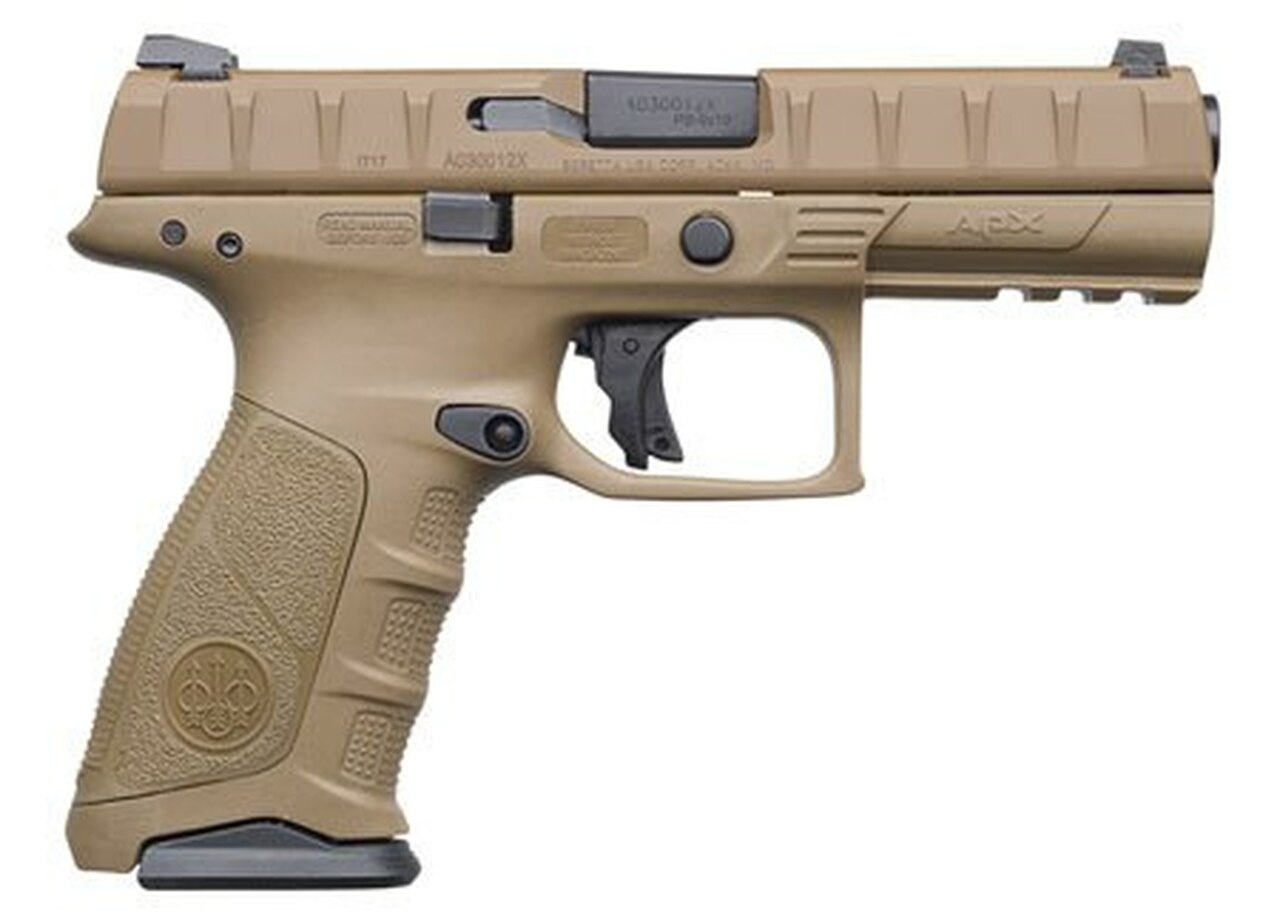 Beretta APX Full Size 9mm, 4.9″, 10rd, Flat Dark Earth, 3-Dot Sights