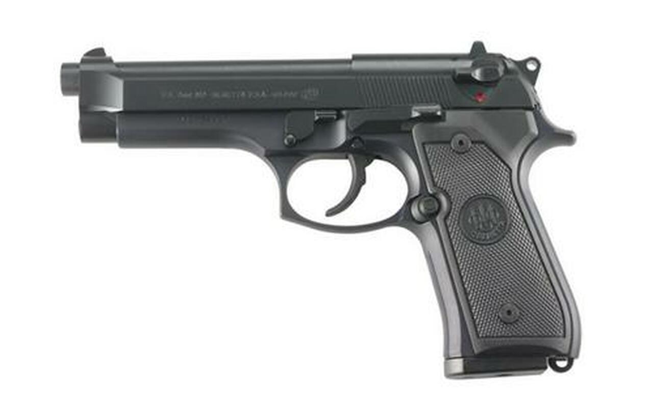 Beretta M9 22LR, 5.3″, 10rd, Black Rubber Grip, Black