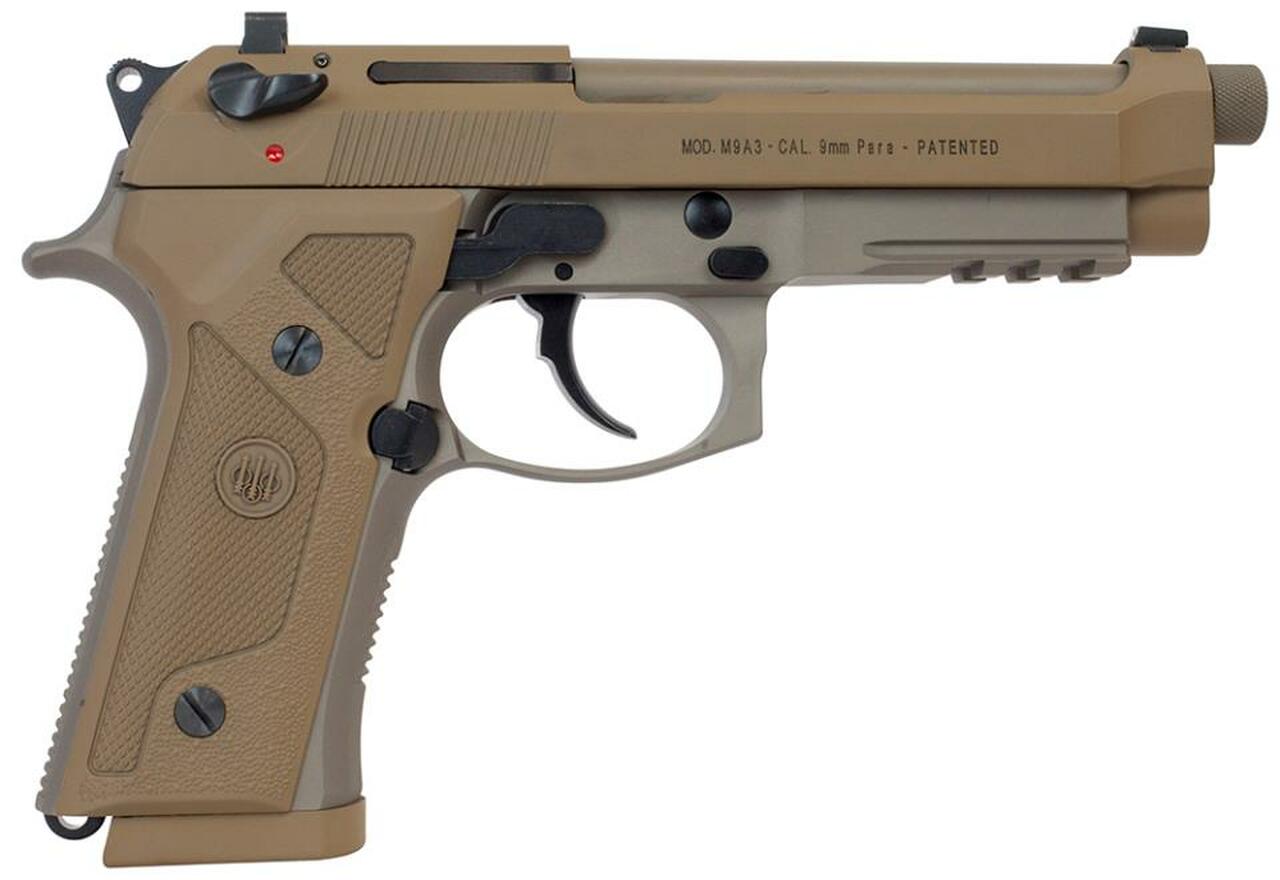 Beretta M9A3 9mm, 4.9″ Barrel, Flat Dark Earth, Ambi Safety, 10rd