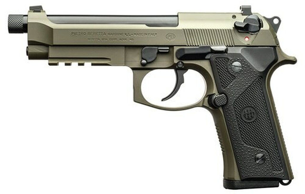 Beretta M9A3, 9mm, 5.1″ Barrel, 10rd, Night Sights, Green Steel