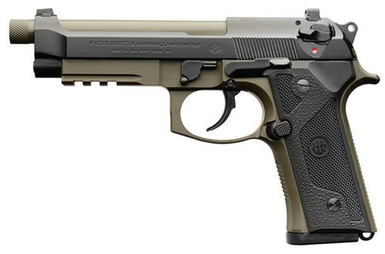 Beretta M9A3, 9mm, 5.1″ Barrel, 17rd, Ambi Safety, Green/Black