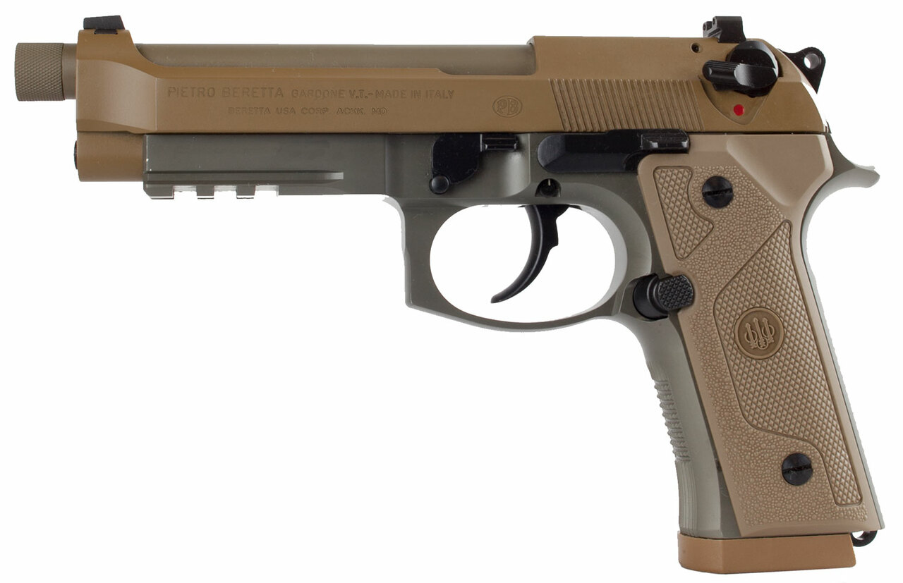 Beretta M9A3 *NY/NJ Compliant 9mm 5.10″ Barrel, Flat Dark Earth Frame Black Steel Slide, 10rd Mag