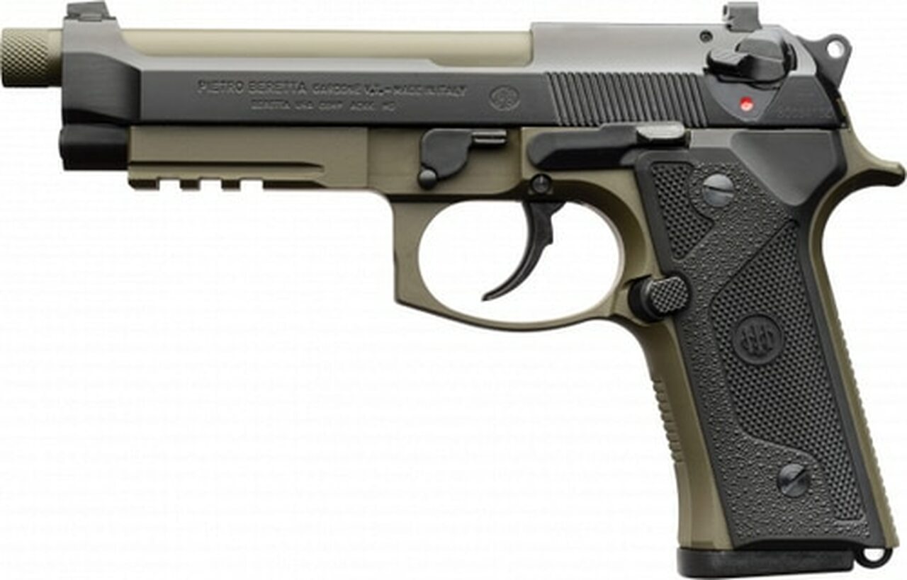 Beretta M9A3G, 9mm, 5.2″ Threaded Barrel, 17rd, Green/Black