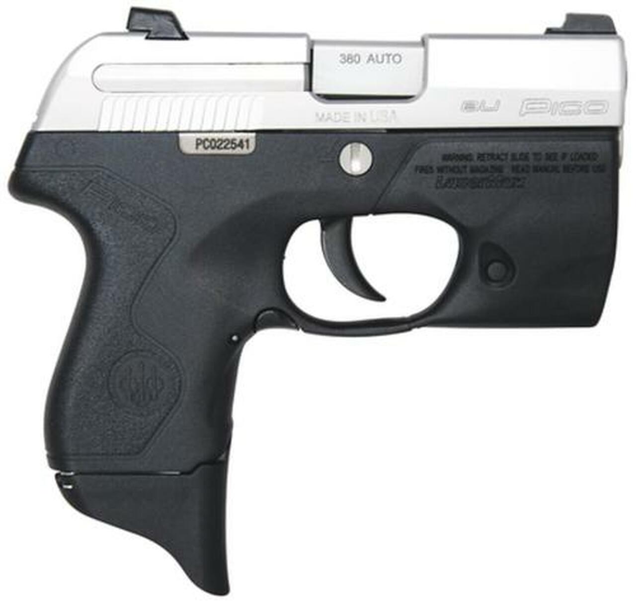 Beretta Pico Inox 380 2.7″ Barrel, Lasermax Light Grip Frame Double 6 Rd Mag
