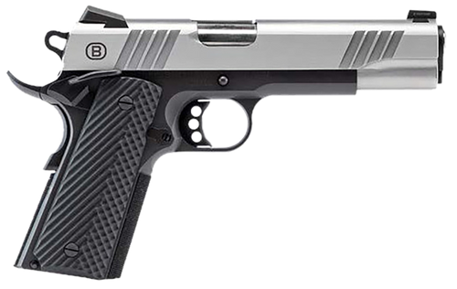 Bersa B1911 45 ACP, 5″ Barrel, Silver Slide, Black Frame, 8rd