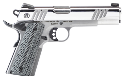 Bersa B1911 45 ACP, 5″ Barrel, Stainless Steel, VZ Grip, 8rd