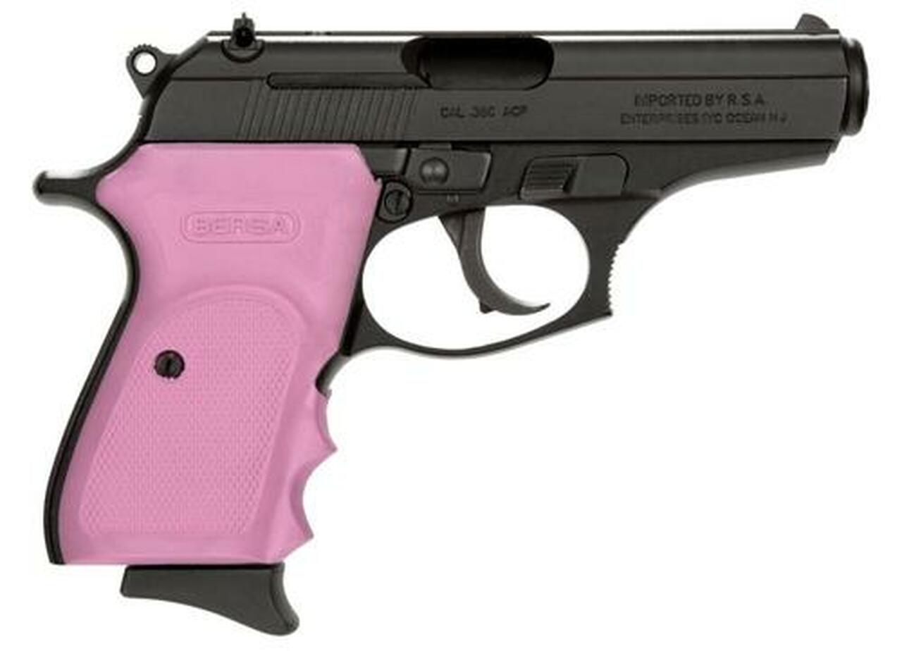 Bersa Thunder .380 ACP, 3.5″ Barrel, 8rd, Pink Rubber Grip, Black SS