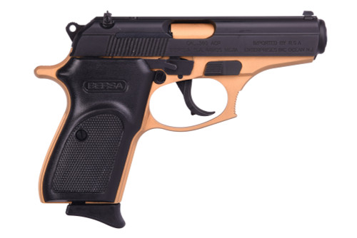 Bersa Thunder 380 ACP, 3.5″ Barrel, Gold Frame, Black Slide/Grip, 8rd