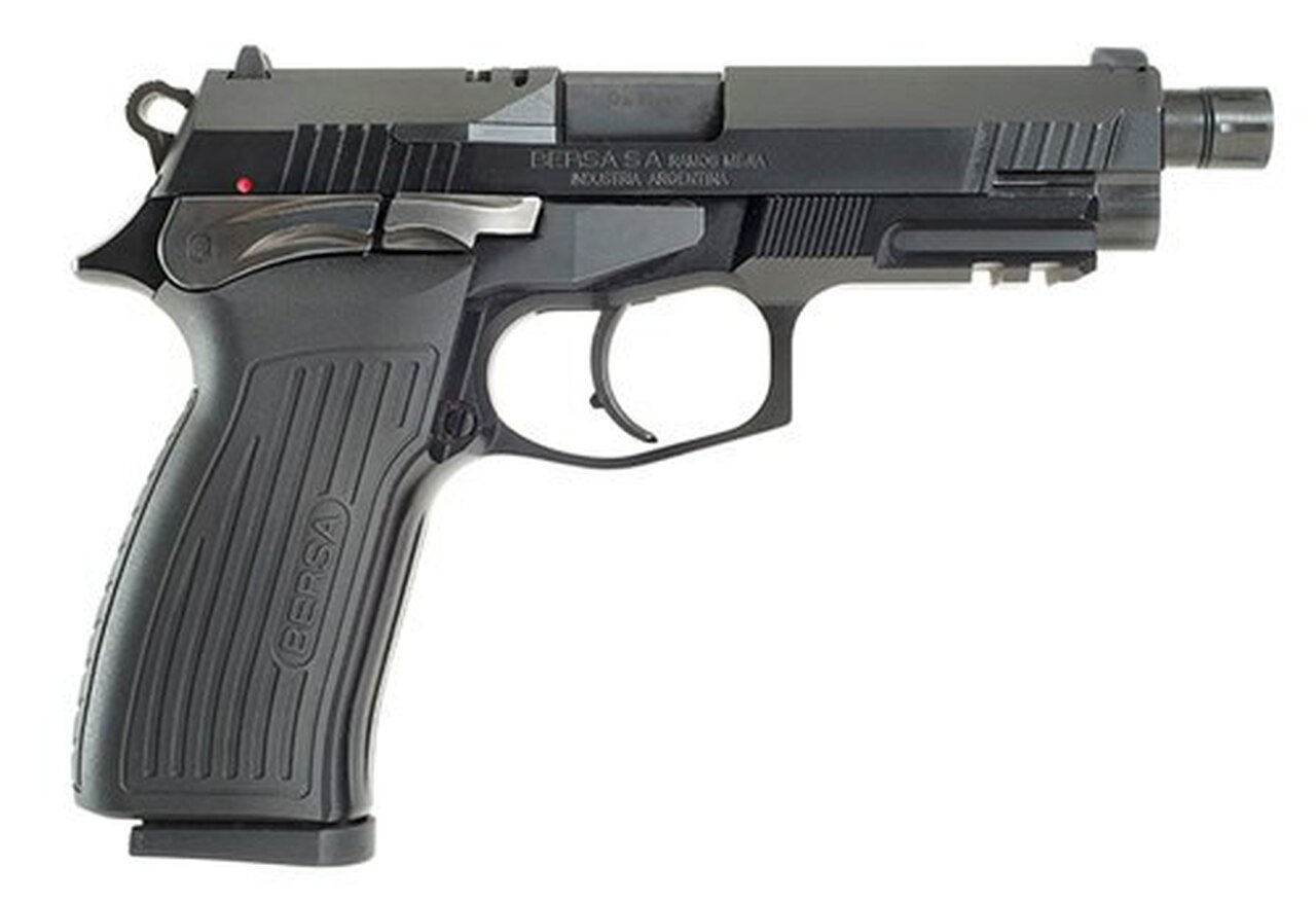 Bersa TPR 9mm, 5″ Barrel, Black, Aluminum Alloy Frame, Black Steel Slide, 17rd