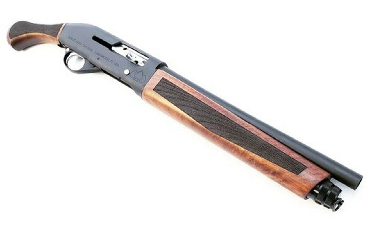 Black Aces Tactical Pro Series S Semi-Auto 12 Ga, 14″ Barrel, Shockwave Stock, Walnut/Black, 4rd