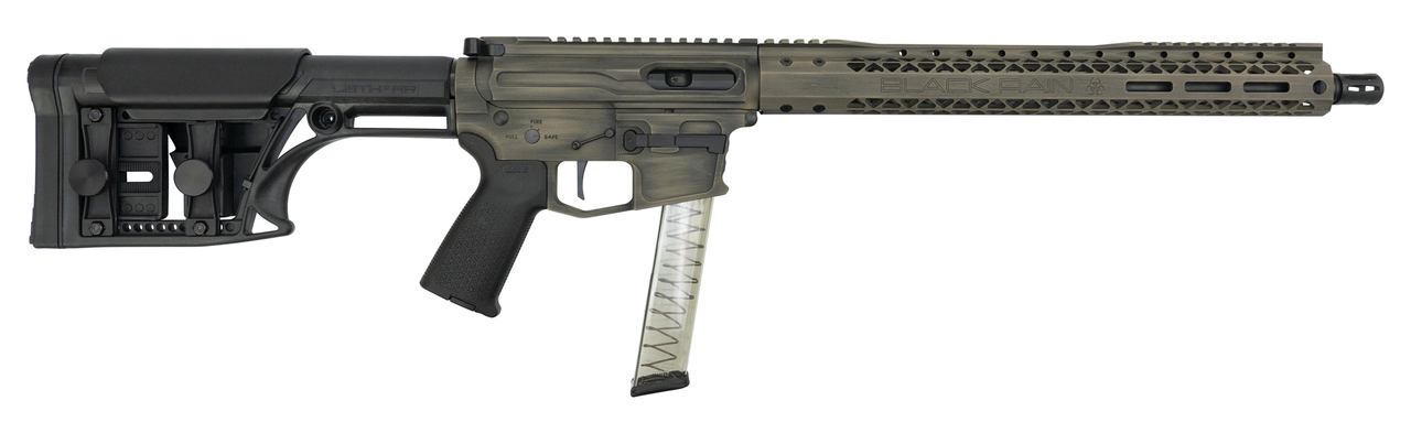 Black Rain Fallout CQB PCC 9mm, 16″ Barrel, LUTH Stock, FDE Battleworn, 30rd