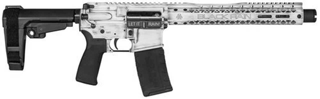 Black Rain Fusion AR Pistol 5.56/.223, 10.5″ Barrel, Rubber White Battleworn, 30rd