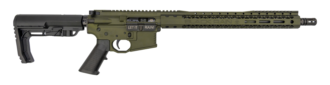 Black Rain Ordnance AR-15 .223/5.56, 16″ Barrel, MFT Stock, OD Green, 30rd
