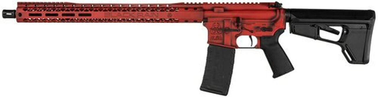 Black Rain Ordnance SPEC3G 5.56/.223, 18″ Barrel, Magpul ACS-L Stock, Red Battleworn, 30rd