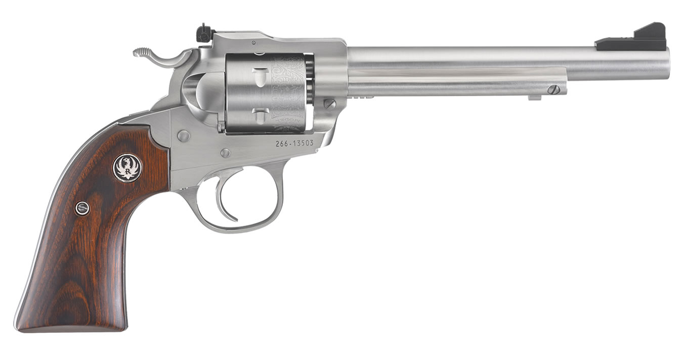 Blackhawk Bisley Stainless Exclusive 22LR Revolver with Hardwood Grips