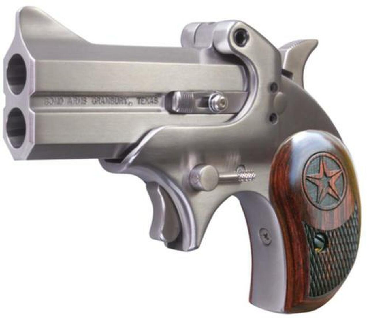 Bond Arms Cowboy Defender 410/45LC 3″ 2rd Lam Rosewood Grip Satin SS