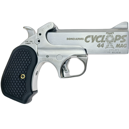 Bond Cyclops Big Bore 44 Mag, 4.25″ Barrel, Stainless Steel, Includes Leather Holster, 1rd