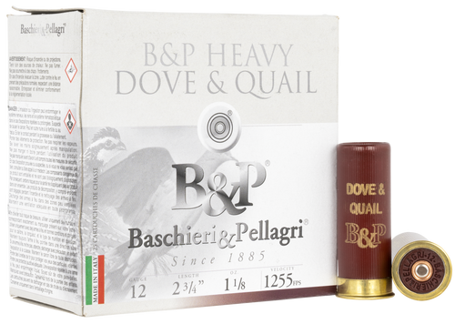 B&P Dove & Quail 12 Ga, 2.75″, 1 1/8 oz, 8 Shot, 25rd Box