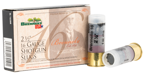 Brenneke 16 Ga, 2.50″, 1 oz, 1350 fps, Slug Shot, 5Bx/50Cs