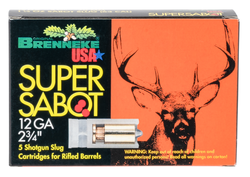 Brenneke Hunting 12 Ga, 2.75″, 1 1/8 oz, Sabot Slug, 5Bx/50Cs