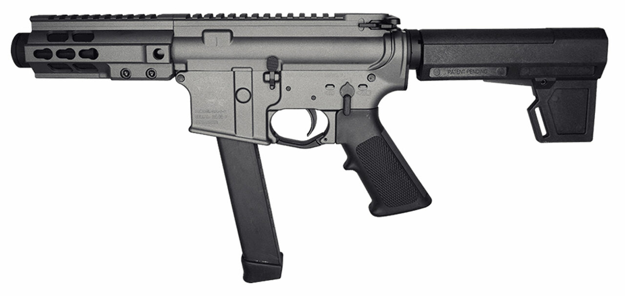 Brigade BM-9 9mm, 5.5″ Barrel, Rear Charge, Blade Brace, Tungsten Gray, 33rd