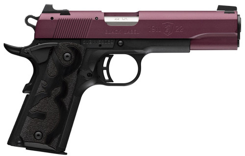 Browning 1911-22 Black Label 22 LR, 4.25″ Barrel, Black Cherry Cerakote Slide, Black Laminate Grip, 10rd