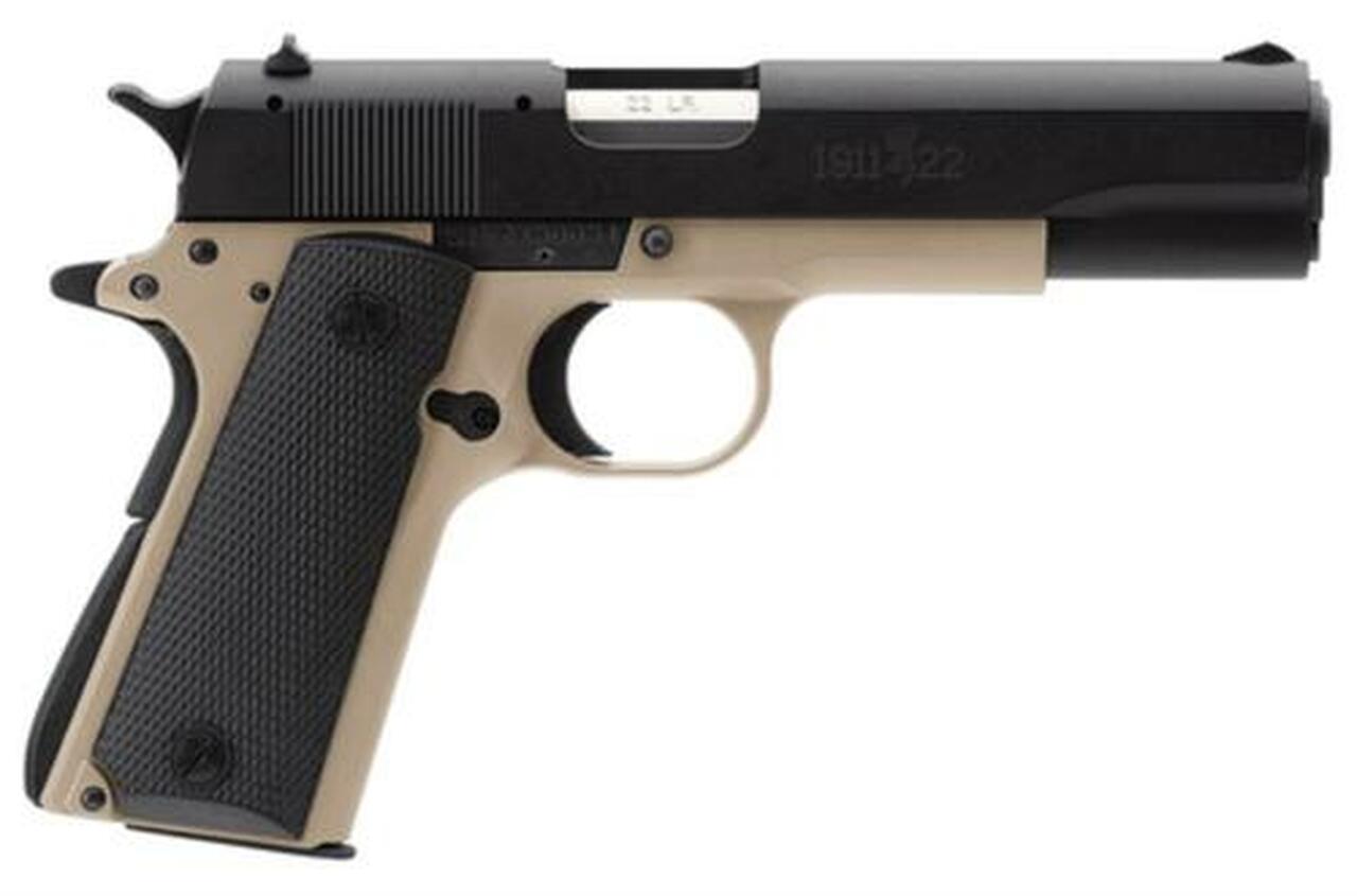 Browning 1911-22A1 22LR 4.25″ Barrel Blue Finish Fixed Sights Tan Frame 10 Rd Mag