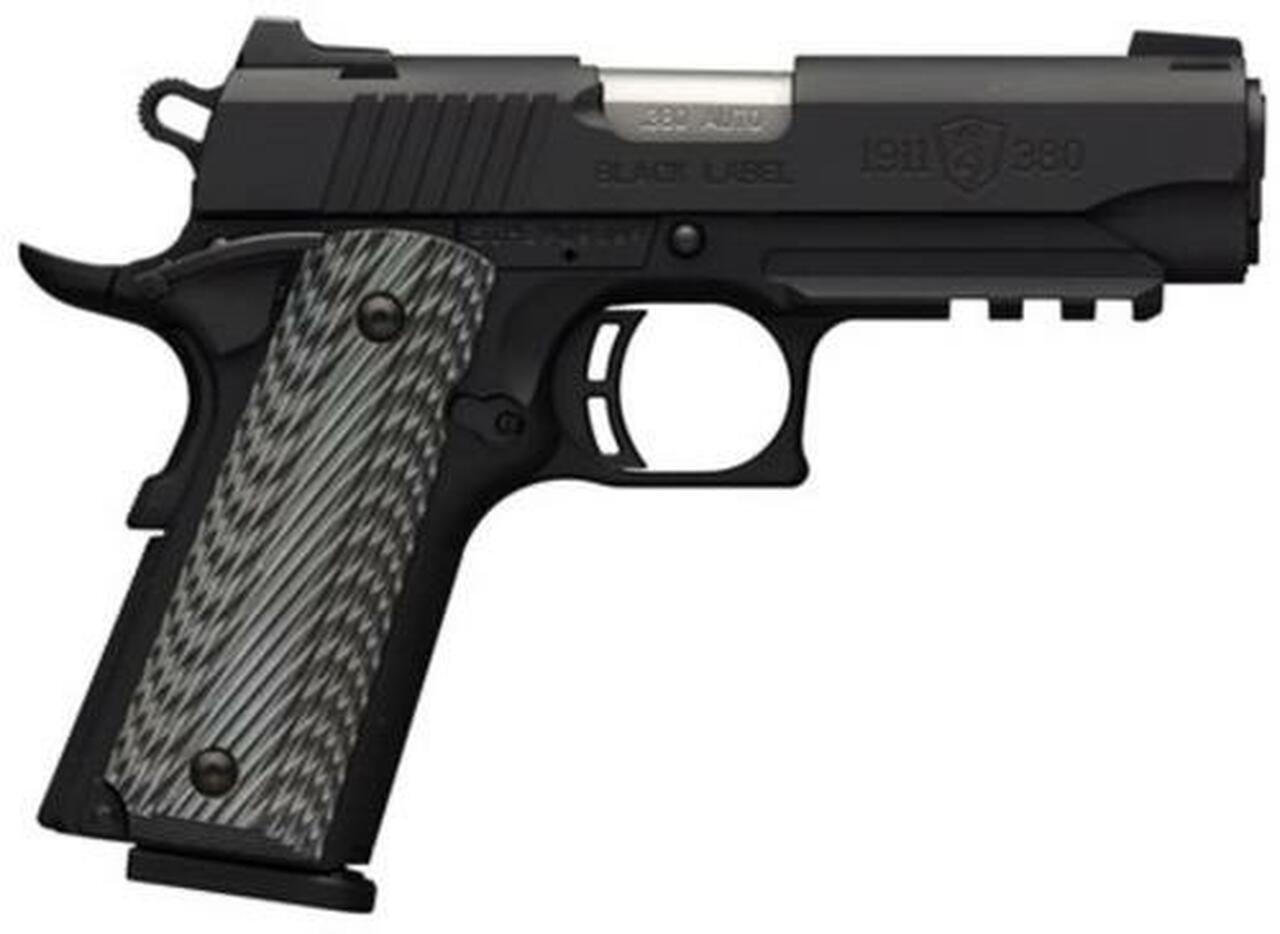 Browning 1911-380 .380 ACP, 3.62″, Black/Gray G10 Grip, Black Stainless Steel,, rd , 8 rd