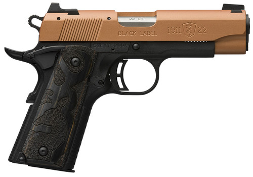Browning 1911 Black Label 22 LR, 3.63″ Barrel, Copper Cerakote, Black Laminate Grip, 10rd