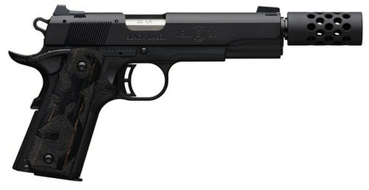 Browning 1911 Black Label 22 LR, 3-Dot Sight, 4.25″ Barrel, Suppressor Ready