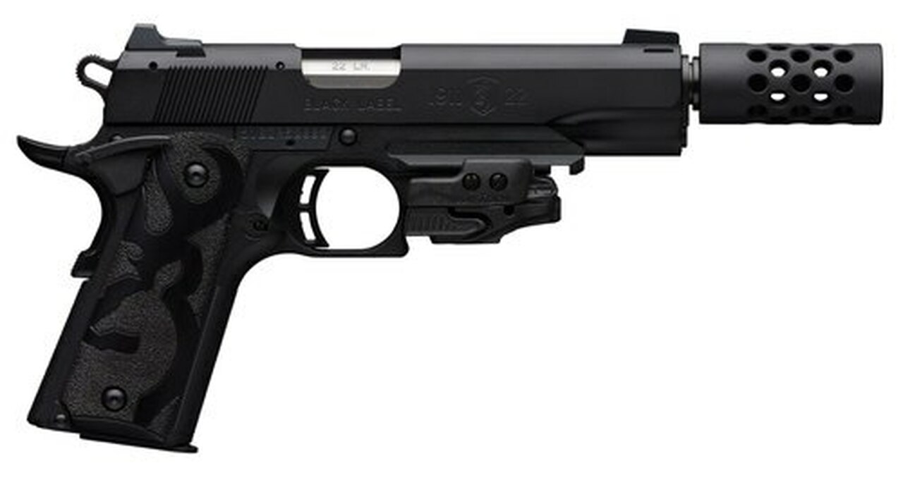 Browning 1911 Black Label Crimson Trace Laser 22 LR, 4 7/8″ Barrel, Suppressor Ready