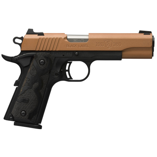 Browning Black Label, 1911 380 ACP, 4.25″ Barrel, Copper Slide, Black Frame, 10rd