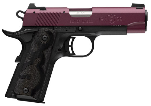 Browning Black Label 22 LR, 3.63″ Barrel, Black Cherry Cerakote, Black Frame, 10rd