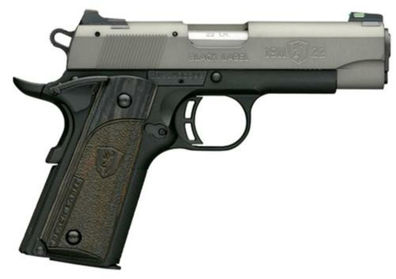 Browning Black Label Gray Compact 1911, 22LR, 4.25″, 10rd, Combat Sights