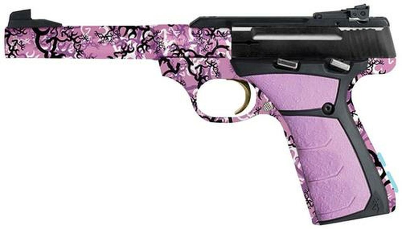 Browning Buck Mark Buckthorn Pink 22LR 5.5″ Tapered Bull Barrel, Buckthorn Pink Finish, Pink Ultragrip, 10 Rnd Mag