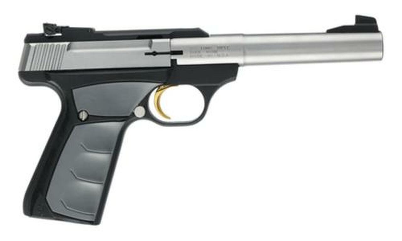 Browning Buck Mark Camper UFX 22LR 5.5″ Tapered Bull Barrel Stainless Steel, UFX Ambidextrous Grips 10 Round