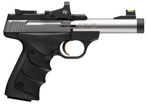 Browning Buck Mark Micro 22 LR, 4″ Threaded Barrel, Black Grip, Stainless Bull Barrel, Includes Crimson Trace Red Dot, 10rd