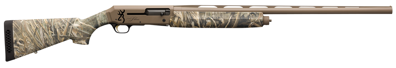 Browning Silver Max-5 12 Ga, 3.5″ Chamber, 28″ Barrel, Flat Dark Earth, Camo Composite Stock, 4Rd
