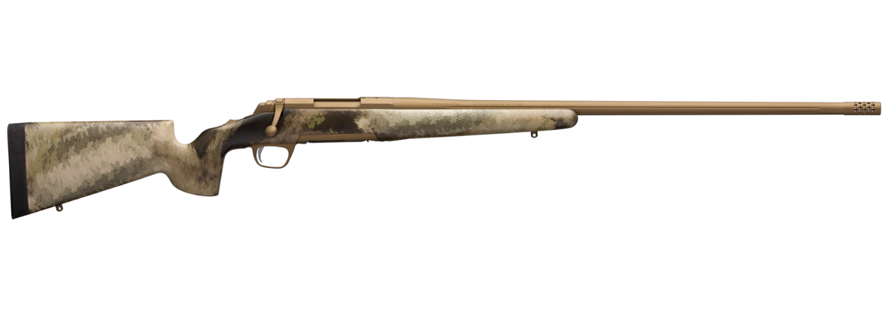 Browning X-Bolt Hells Canyon Long Range 300 PRC 3+1 26″ A-TACS AU Camo Fixed McMillan Game Scout Stock Burnt Bronze Cerakote Right Hand