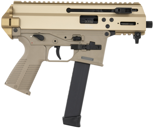 B&T APC9K Pro 9mm, 4.3″ Threaded Barrel, Tan, Glock Magazine Compatible, 30rd