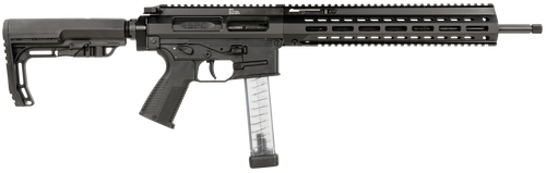B&T SPC9 9mm, 16″ Threaded Barrel, Black, Front/Rear Flip Sights, 30rd