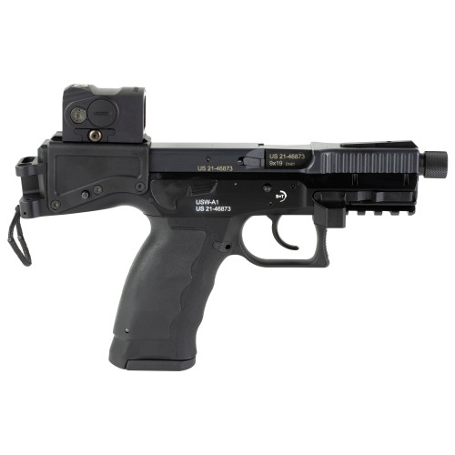 B&T USW-A1 9mm, 4.3″ Threaded Barrel, Black, Includes Aimpoint ACRO Red Dot, 17rd