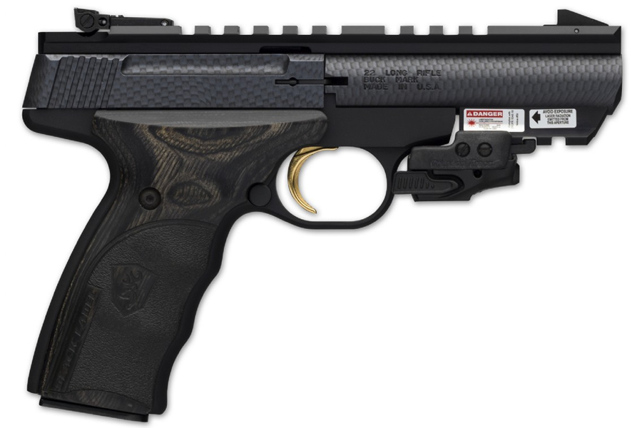 Buck Mark 22LR Black Label Rimfire Pistol with Carbon Fiber Finish and Laser