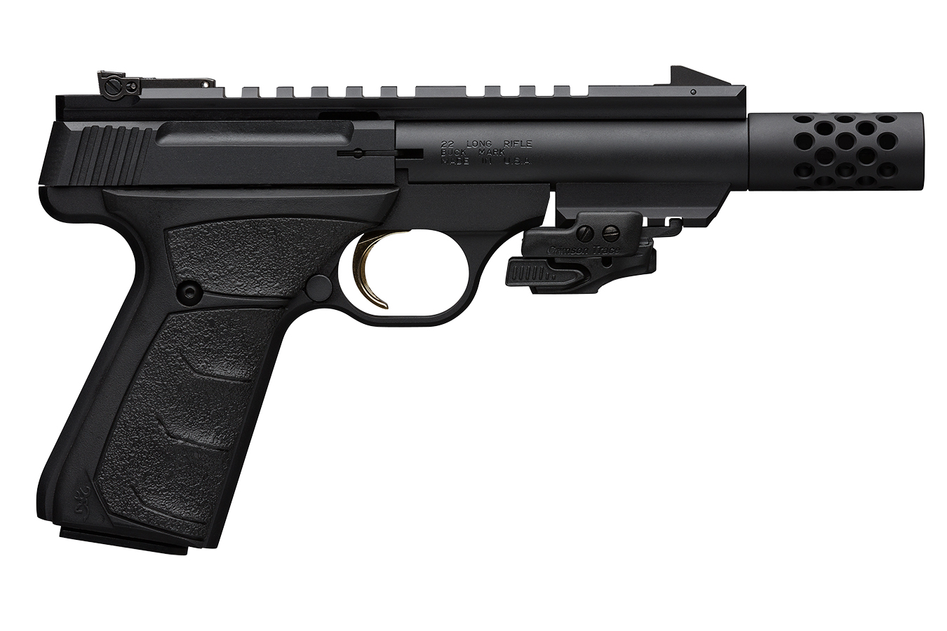 Buck Mark Black Label 22LR Suppressor Ready Rimfire Pistol with Crimson Trace Laser